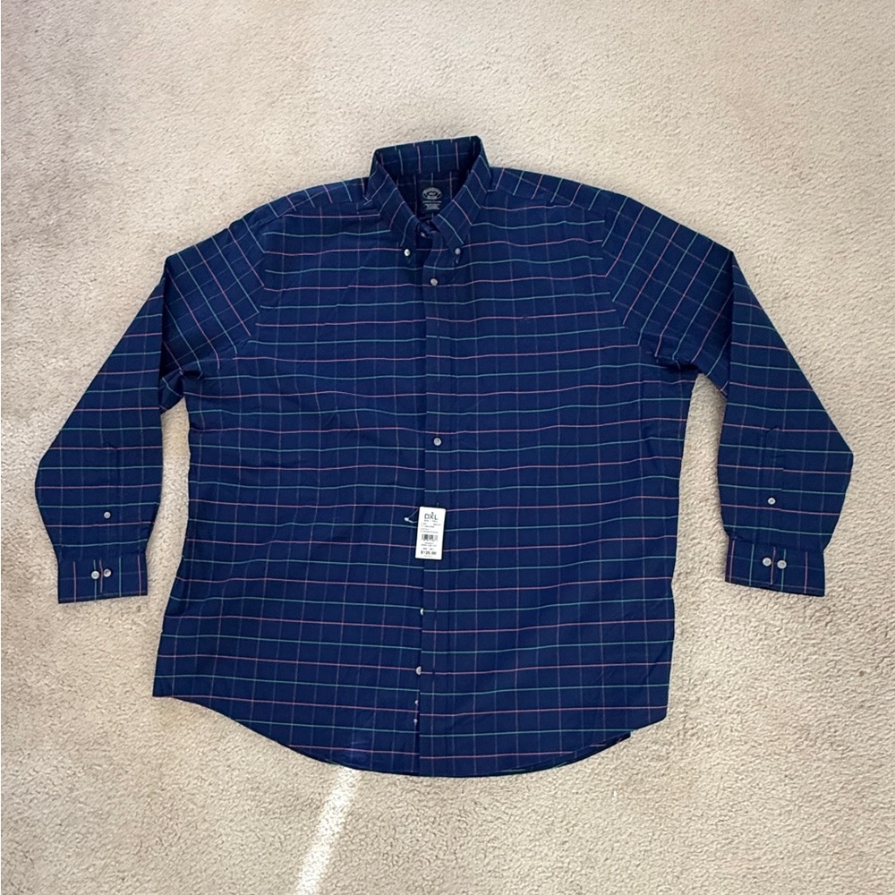 Brooks Brothers Navy Plaid Button Down Shirt